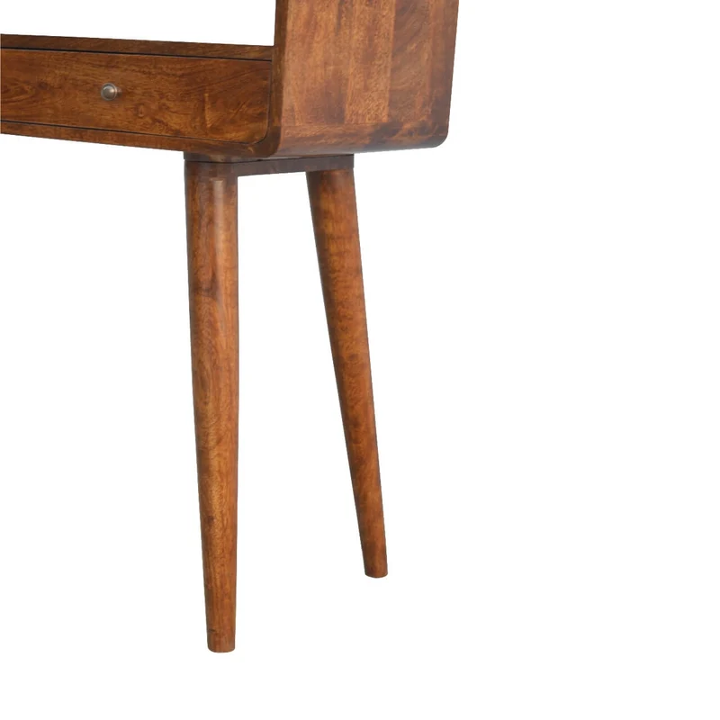 Table console incurvée en châtaignier massif
