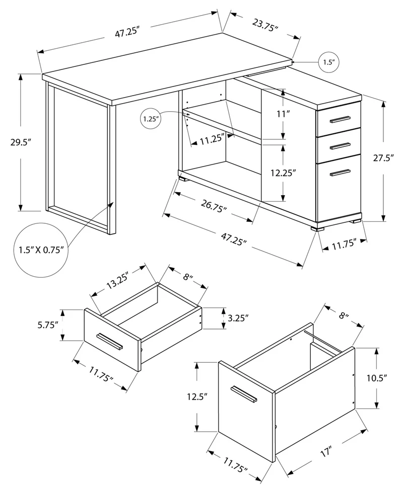 ARVION™ – L-SHAPED OFFICE DESK – I 7133
