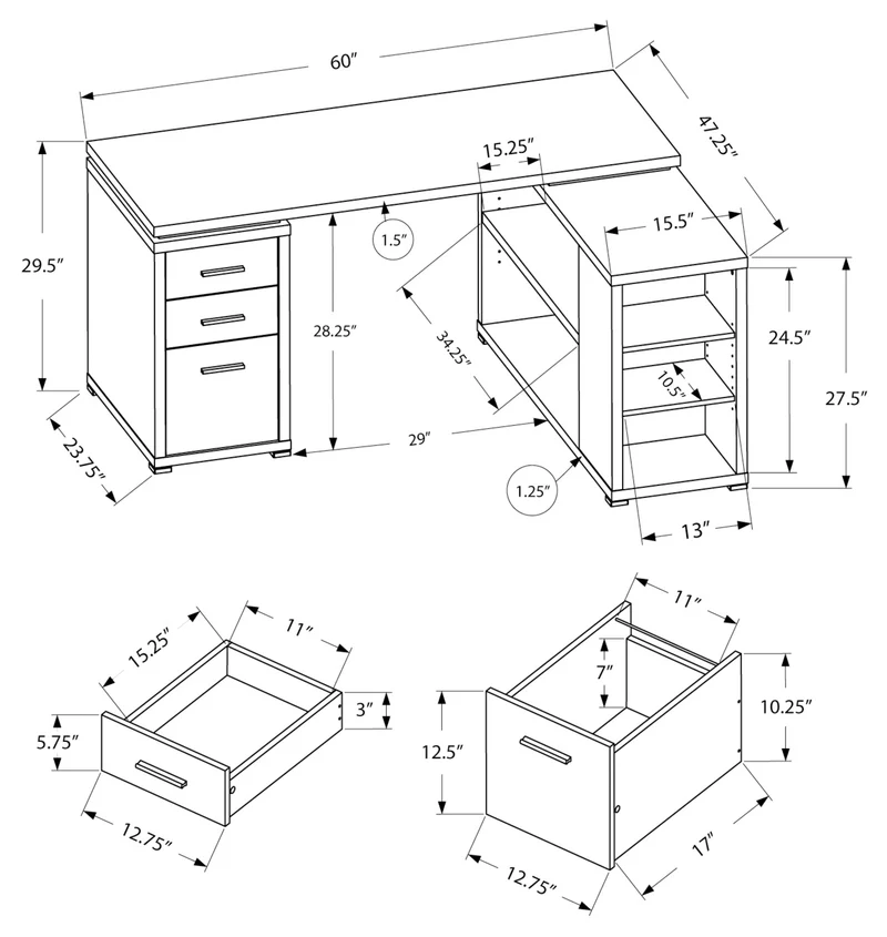 VANTEX CORNER™ – L-SHAPED RECLAIMED OFFICE DESK – I 7421