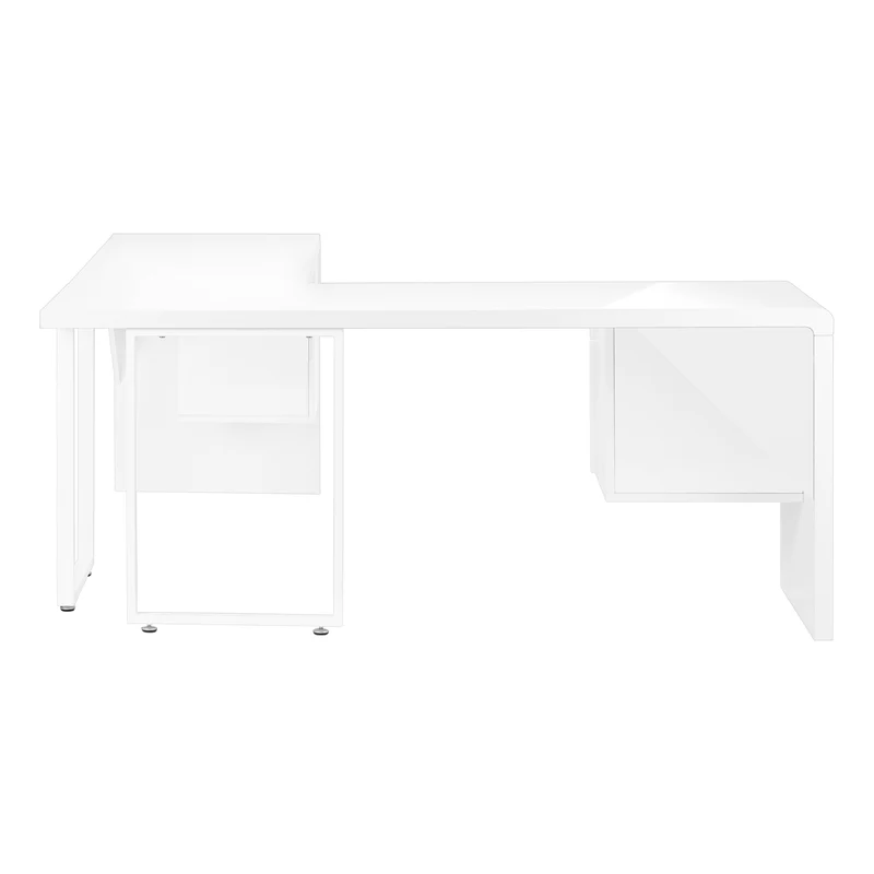 LUXARA CORNER™ – L-SHAPED HIGH GLOSS OFFICE DESK – I 7582