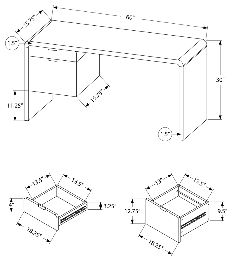 LUXARA™ – HIGH GLOSS OFFICE DESK – I 7581