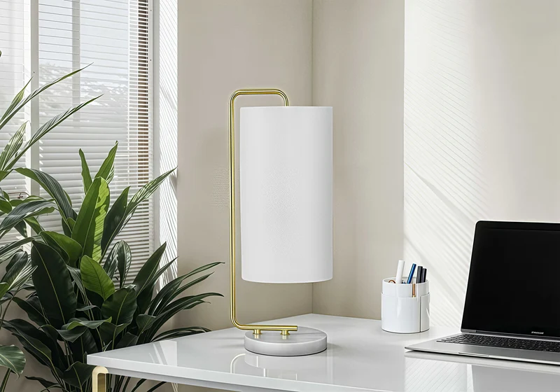 ELYSARA MARBLE™ – MODERN WHITE MARBLE TABLE LAMP – I 9636