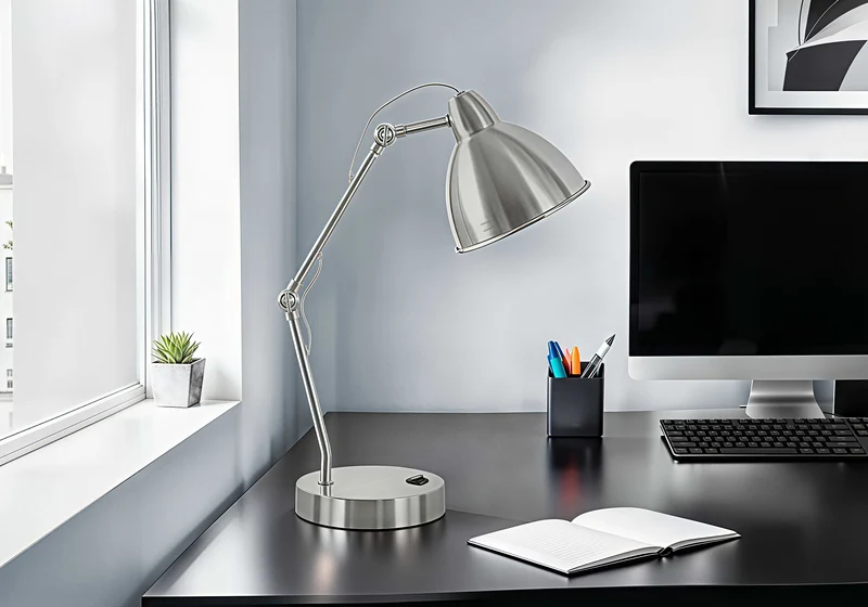 ARGENT FLEX™ – ADJUSTABLE USB TASK TABLE LAMP – I 9659