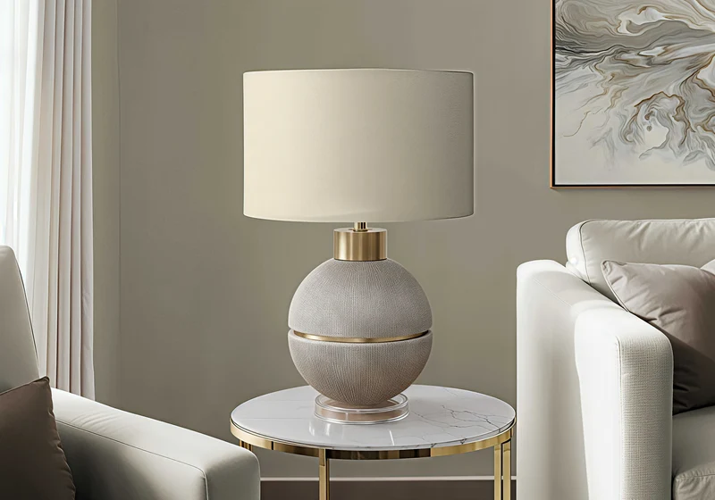 ORIONA LUX™ – TEXTURED GLOBE TABLE LAMP – I 9925