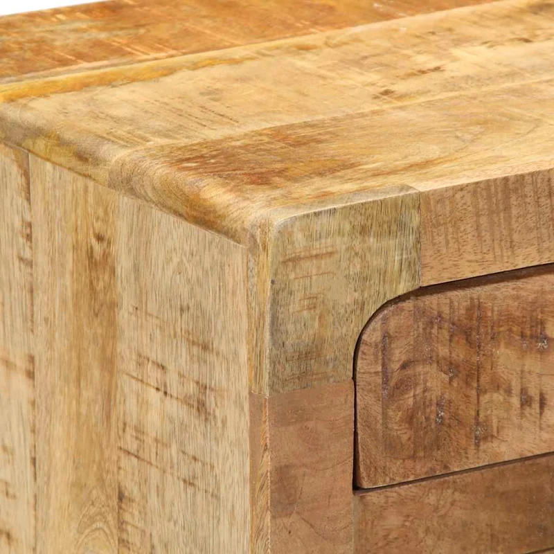 Table de Chevet Bois Massif Vintage 3 Tiroirs