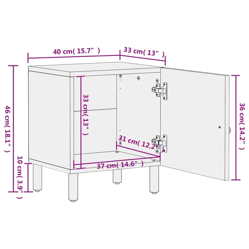 Table de Chevet Bois Massif Originale