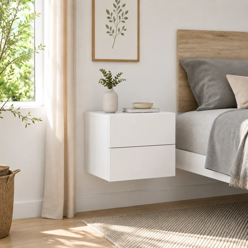 Table de Chevet Murale Suspendue Bois