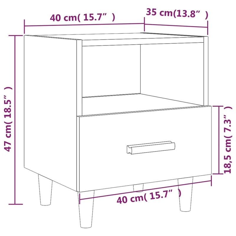 Table de Chevet Scandinave 1 Tiroir