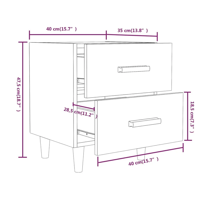 Table de Chevet Scandinave Blanche