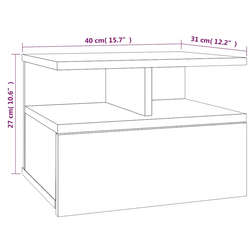 Table de Chevet Murale Bois