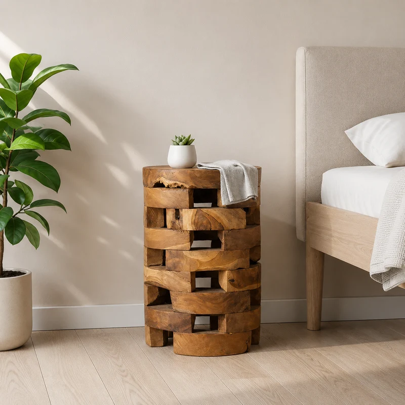 Table de Chevet Ronde Bois Massif