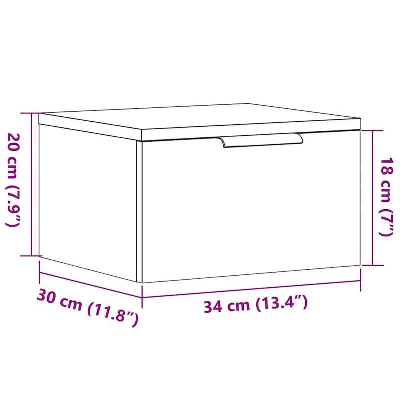 Table de Chevet Murale Suspendue