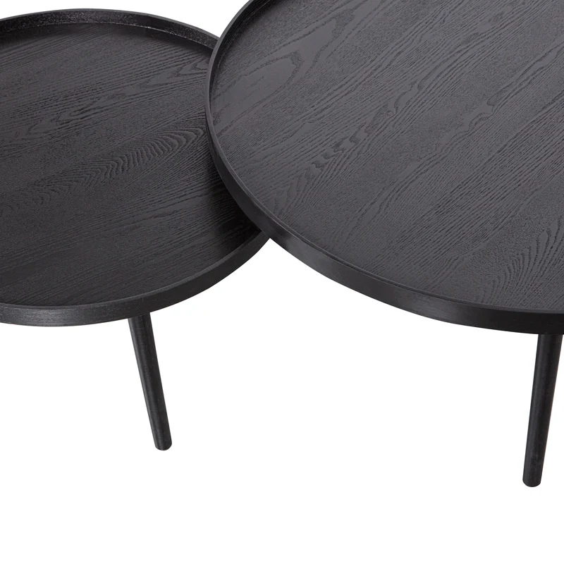 Mesa bijzettafel L hout zwart 34xØ60