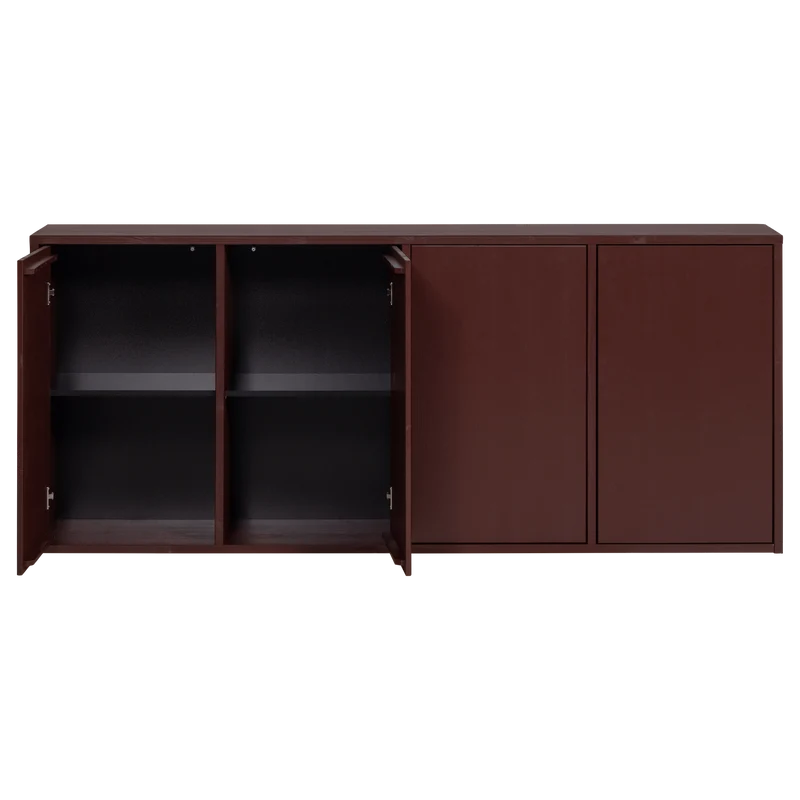 Merel dressoir grenen bordeauxrood