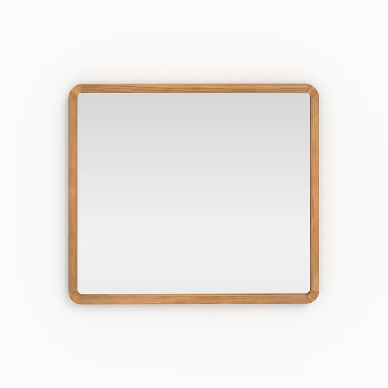 Miroir mural de salle de bain Vea en bois de teck
