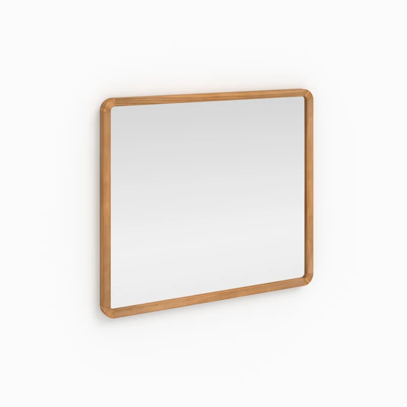 Miroir mural de salle de bain Vea en bois de teck