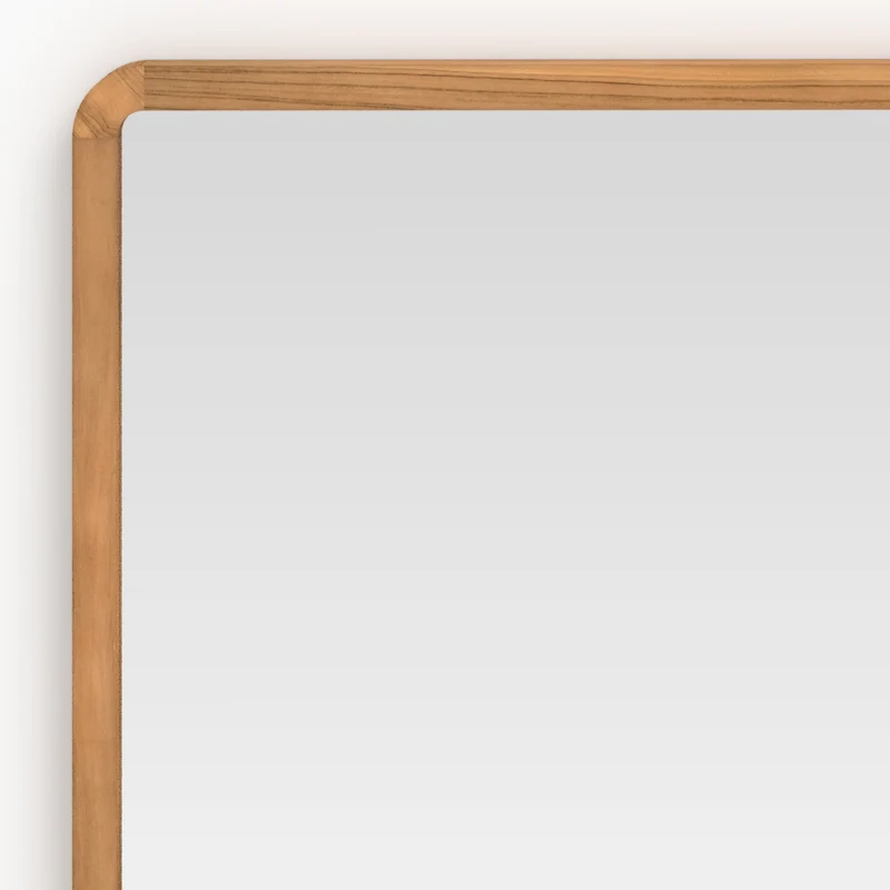 Miroir mural de salle de bain Vea en bois de teck