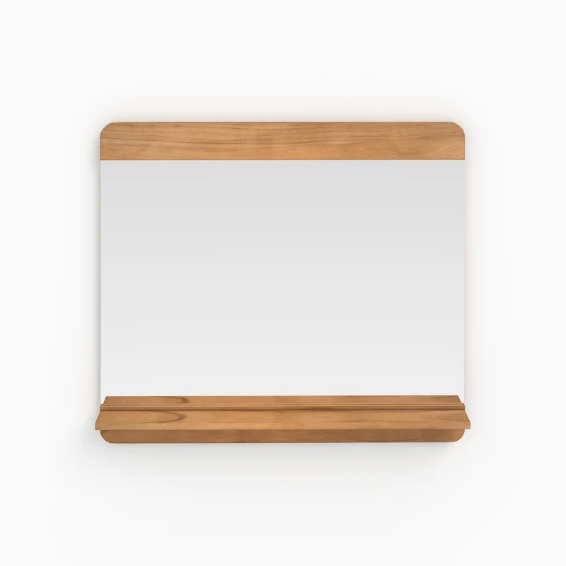 Miroir mural de salle de bain Nymphea rectangulaire avec étagère