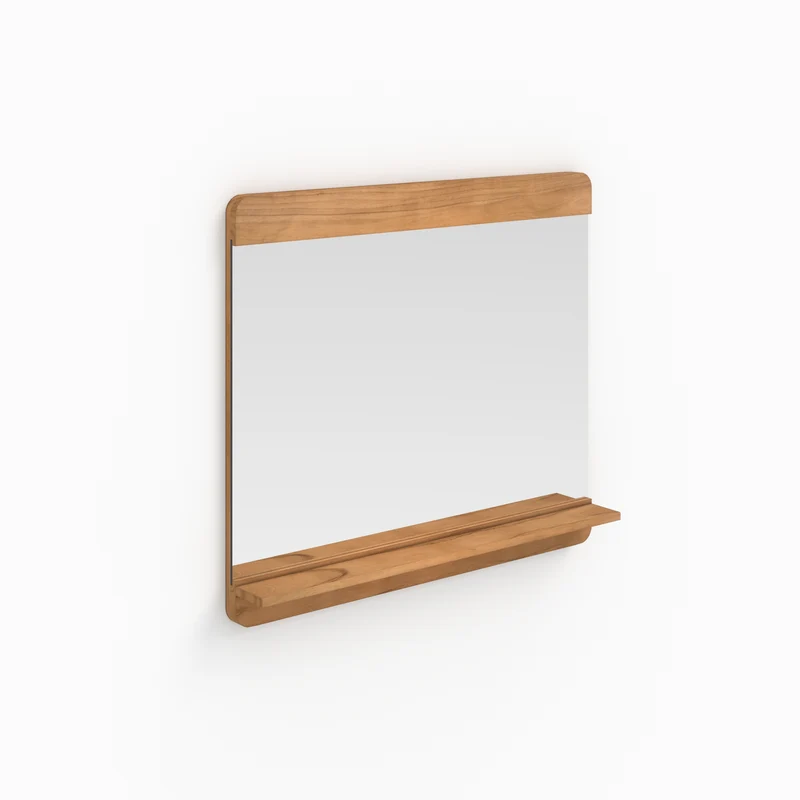 Miroir mural de salle de bain Nymphea rectangulaire avec étagère