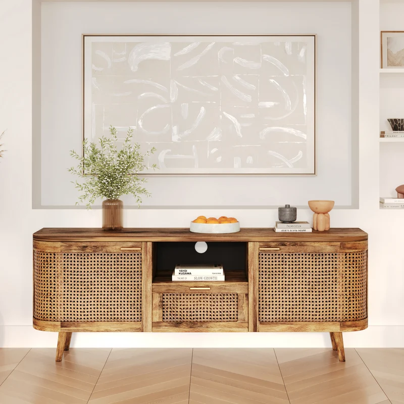 Meuble TV Wava 2 portes, 1 tiroir et 1 niche