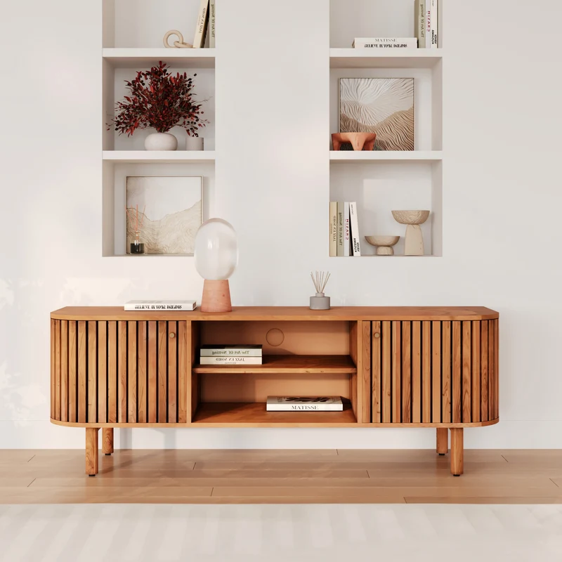 Meuble TV Paola en bois d'acacia