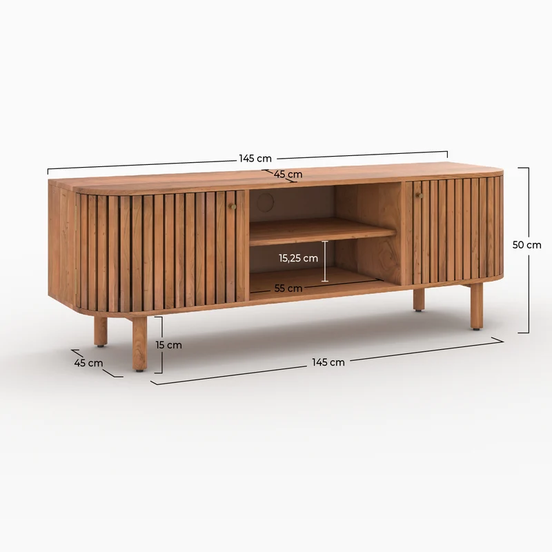 Meuble TV Paola en bois d'acacia