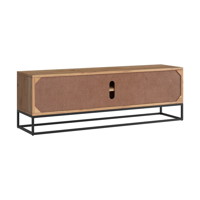 Meuble TV Alabama en bois d'acacia massif et métal 140 cm