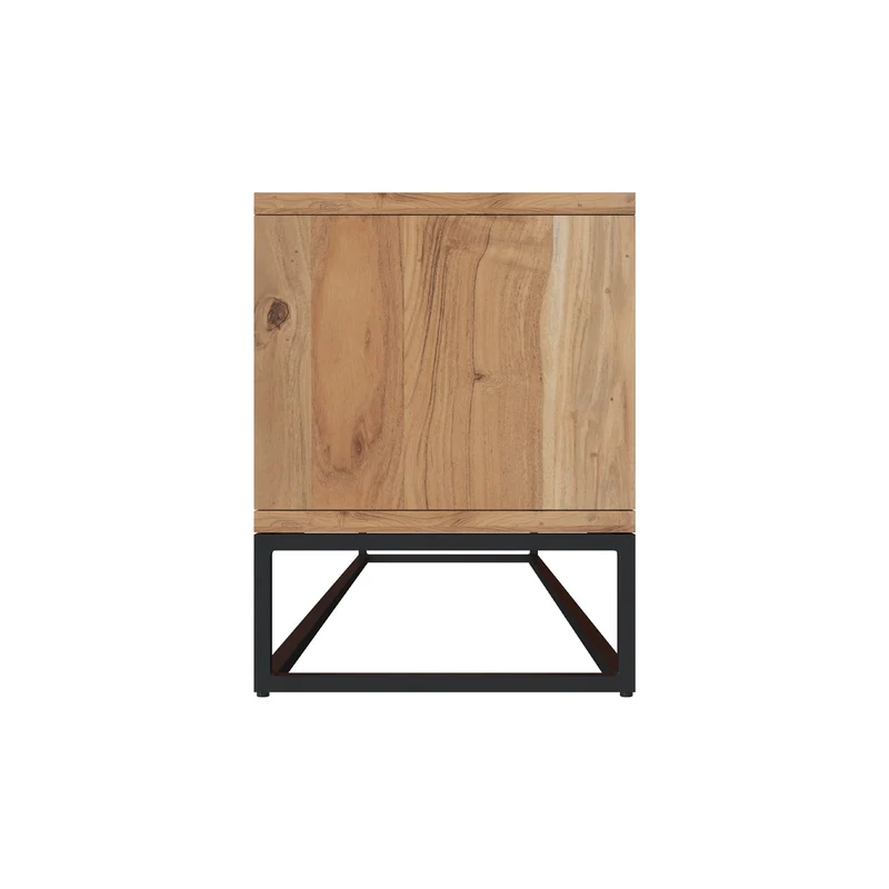 Meuble TV Alabama en bois d'acacia massif et métal 140 cm