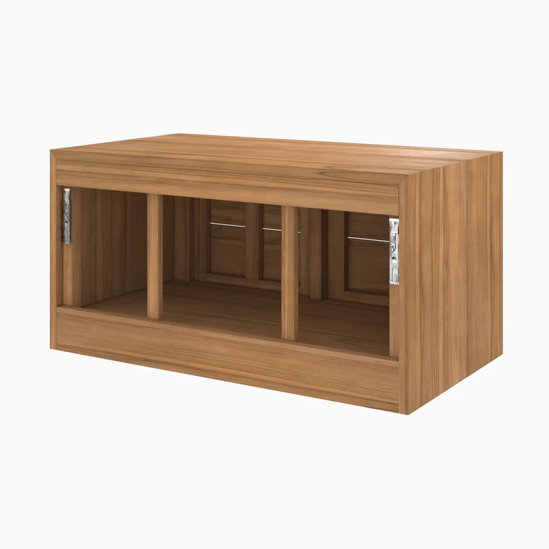 Meuble de salle de bain suspendu Hera en bois de teck 90 cm