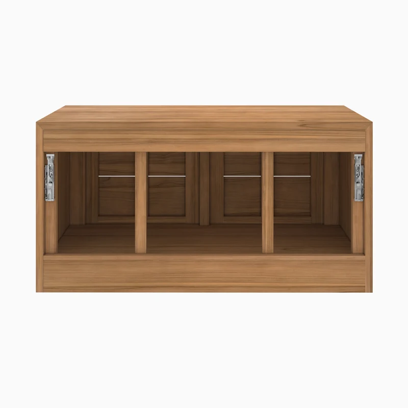 Meuble de salle de bain suspendu Hera en bois de teck 90 cm