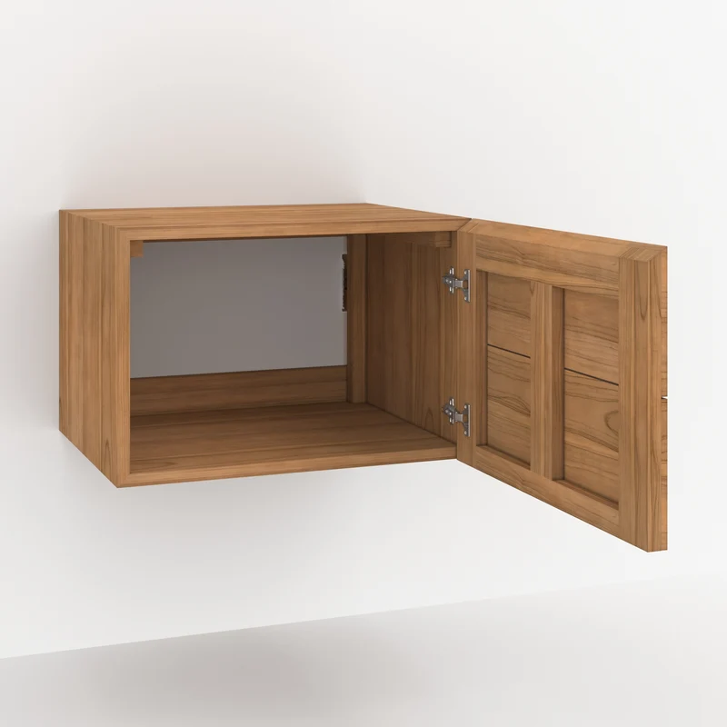 Meuble de salle de bain suspendu Hera en bois de teck 60 cm