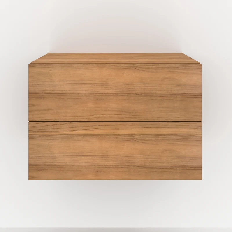 Meuble de salle de bain suspendu Hera en bois de teck 60 cm