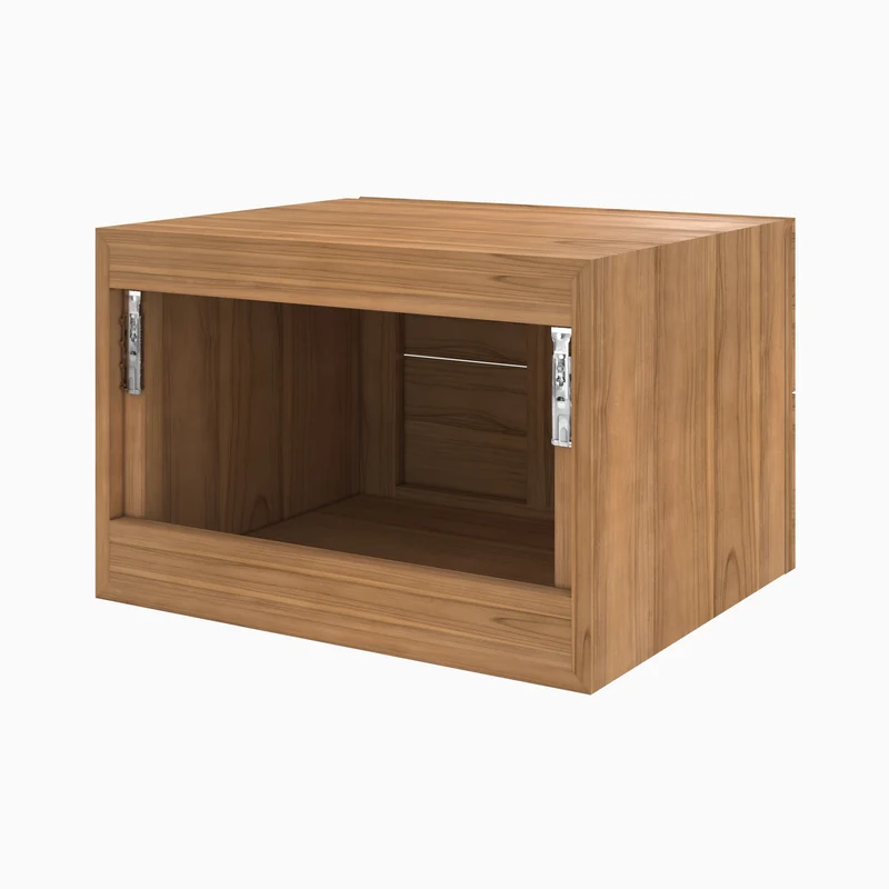 Meuble de salle de bain suspendu Hera en bois de teck 60 cm