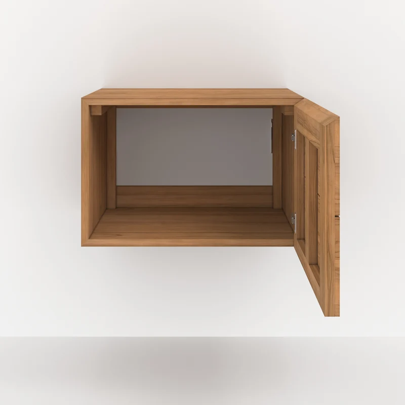 Meuble de salle de bain suspendu Hera en bois de teck 60 cm