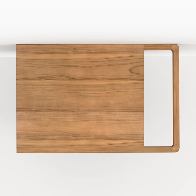 Meuble de salle de bain suspendu Dami en bois de teck et cannage 57 cm