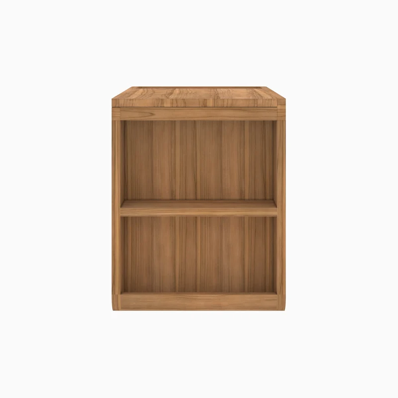 Meuble de salle de bain suspendu Dami en bois de teck et cannage 57 cm