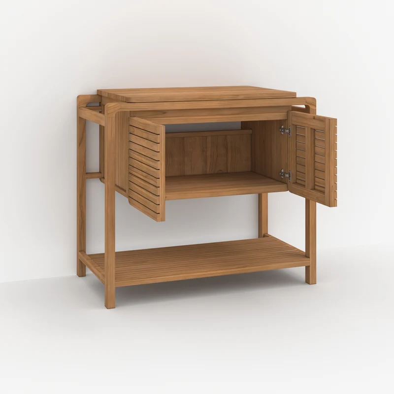 Meuble de salle de bain Lucette en bois de teck 90 cm