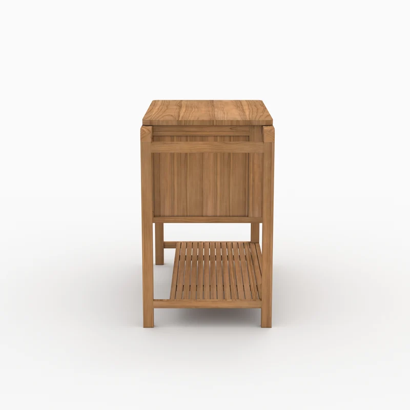 Meuble de salle de bain Lucette en bois de teck 90 cm