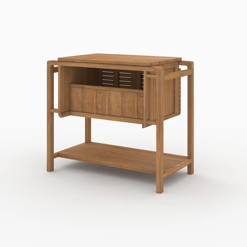 Meuble de salle de bain Lucette en bois de teck 90 cm