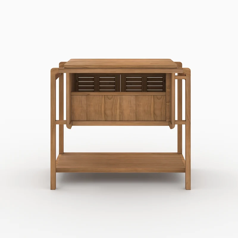 Meuble de salle de bain Lucette en bois de teck 90 cm