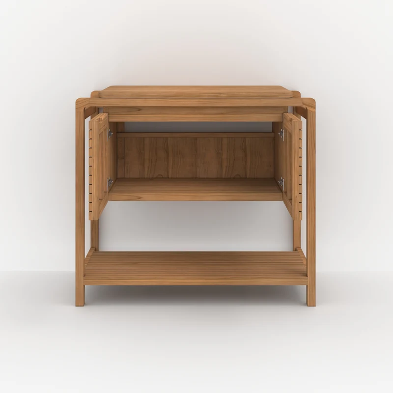Meuble de salle de bain Lucette en bois de teck 90 cm