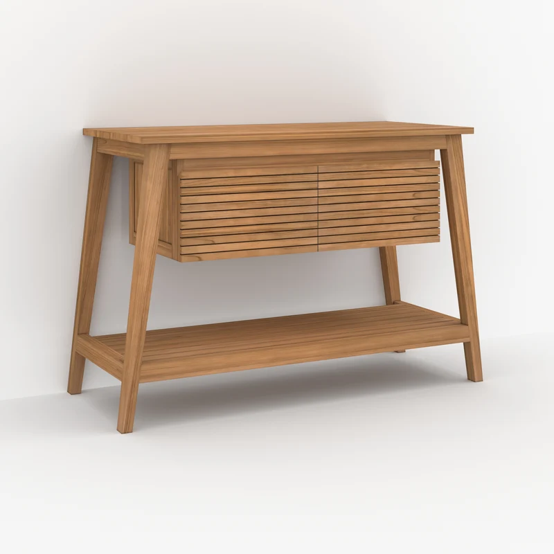 Meuble de salle de bain César en bois de teck 120 cm