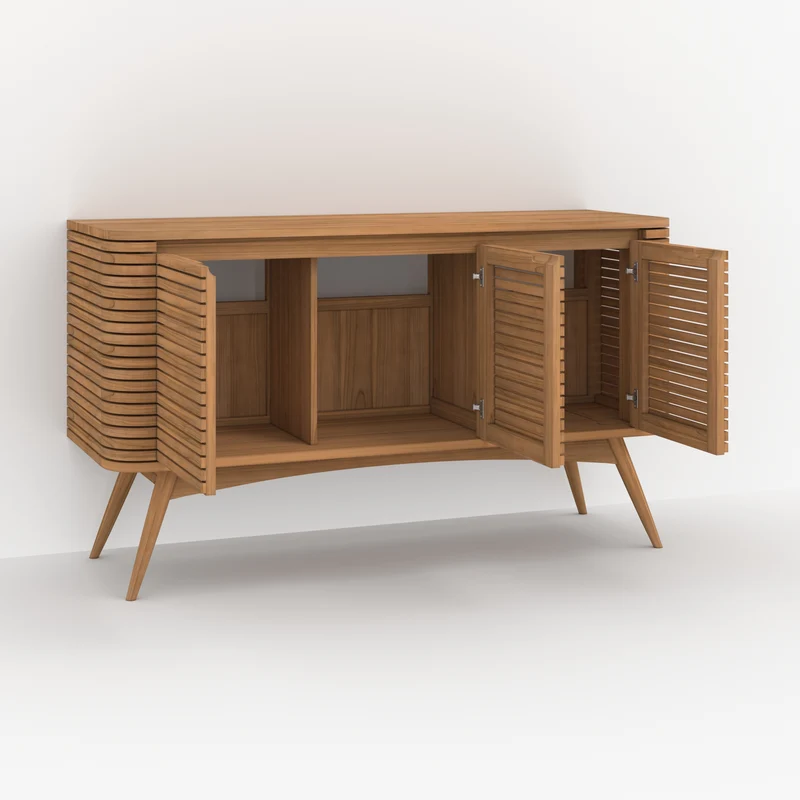 Meuble de salle de bain Auguste en bois de teck 140 cm