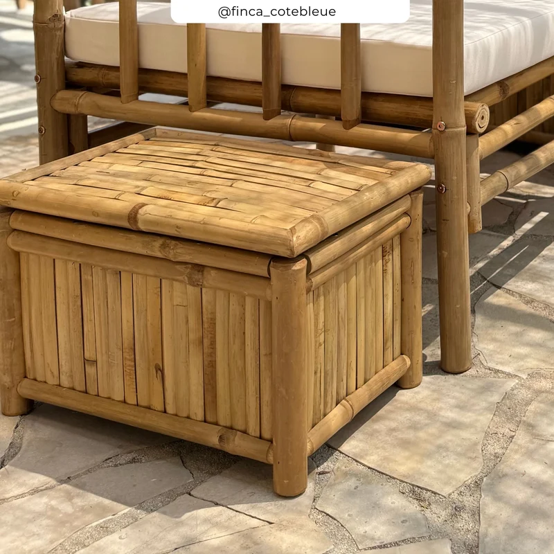 Lot de 3 coffres de jardin Vadella en bambou