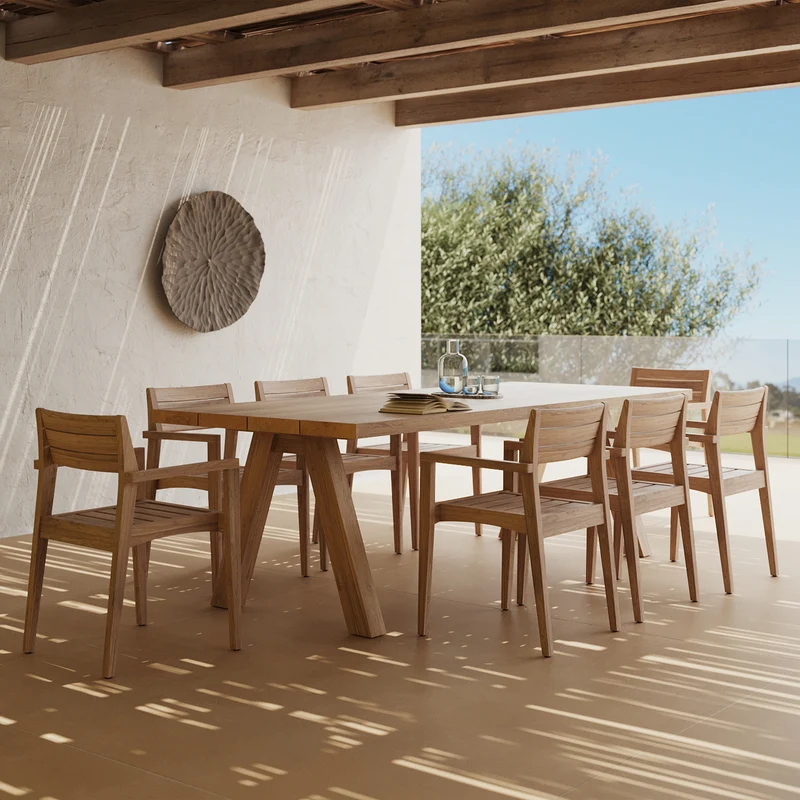 Lot de 2 chaises de jardin Yogy en bois de teck recyclé