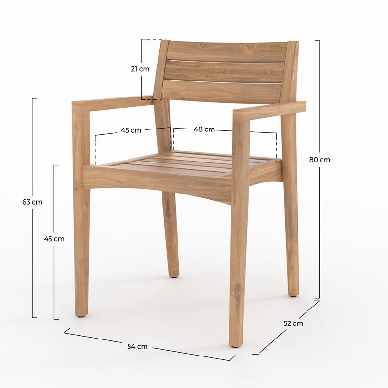 Lot de 2 chaises de jardin Yogy en bois de teck recyclé