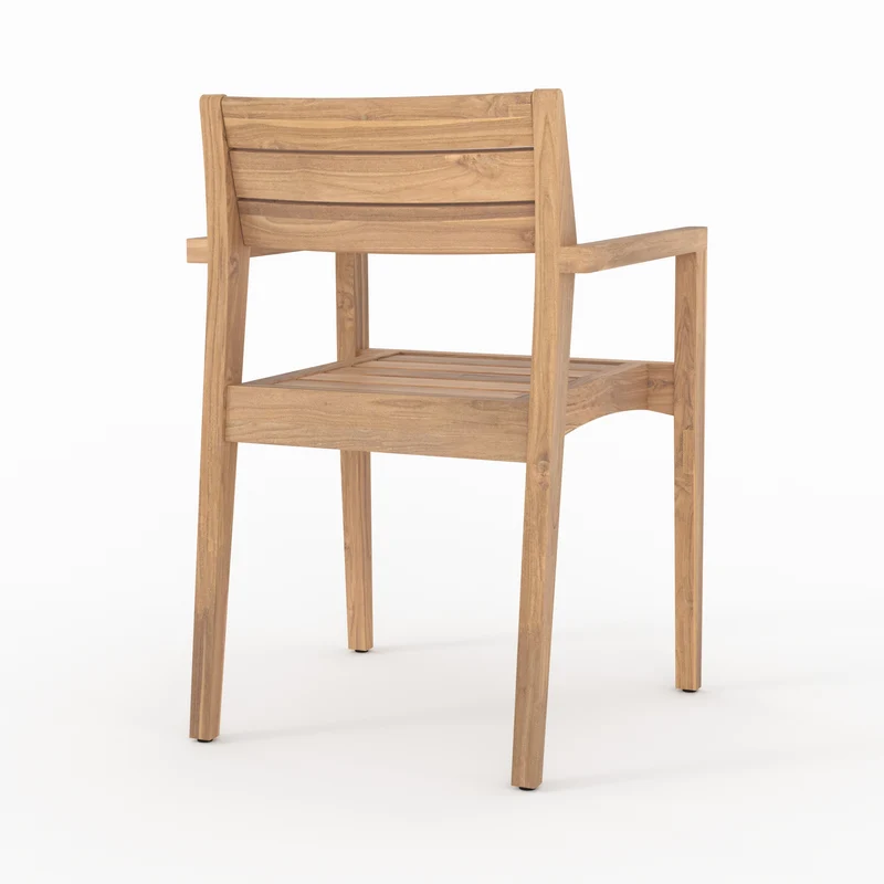 Lot de 2 chaises de jardin Yogy en bois de teck recyclé