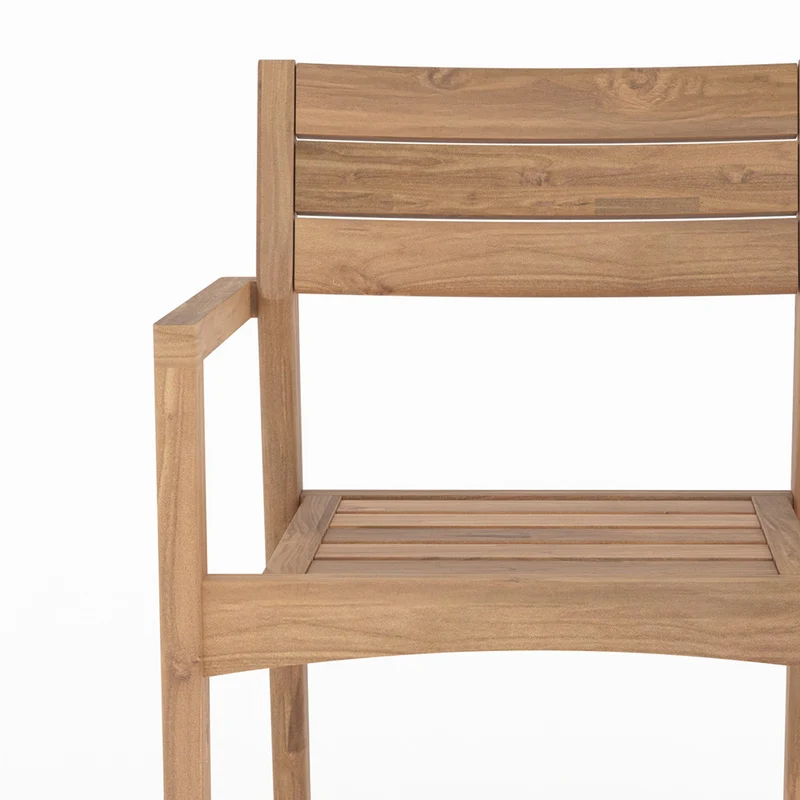 Lot de 2 chaises de jardin Yogy en bois de teck recyclé