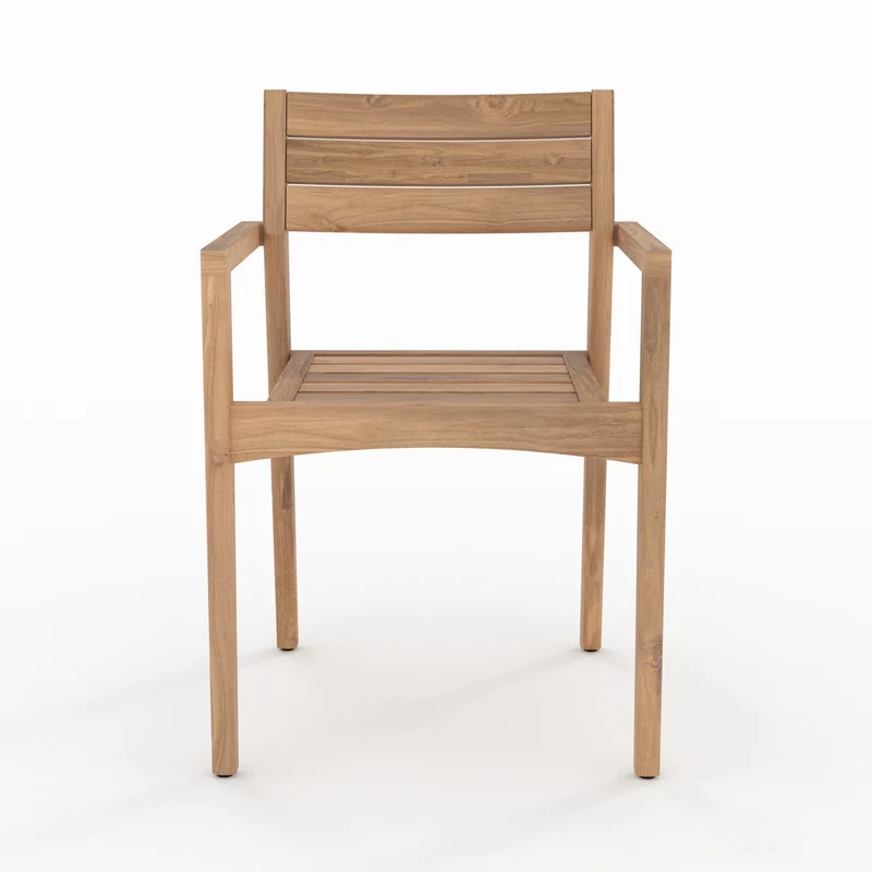 Lot de 2 chaises de jardin Yogy en bois de teck recyclé