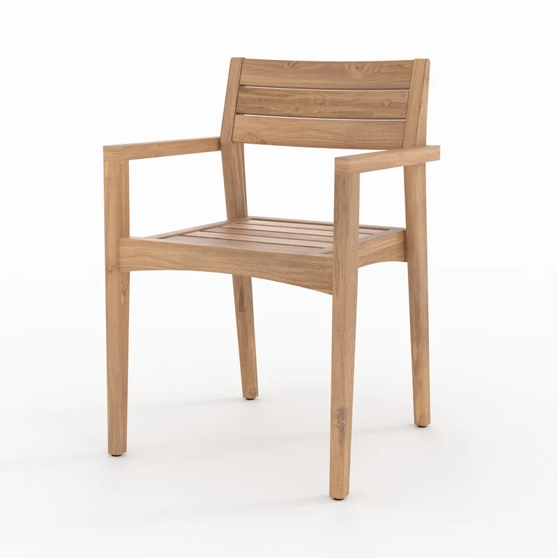 Lot de 2 chaises de jardin Yogy en bois de teck recyclé